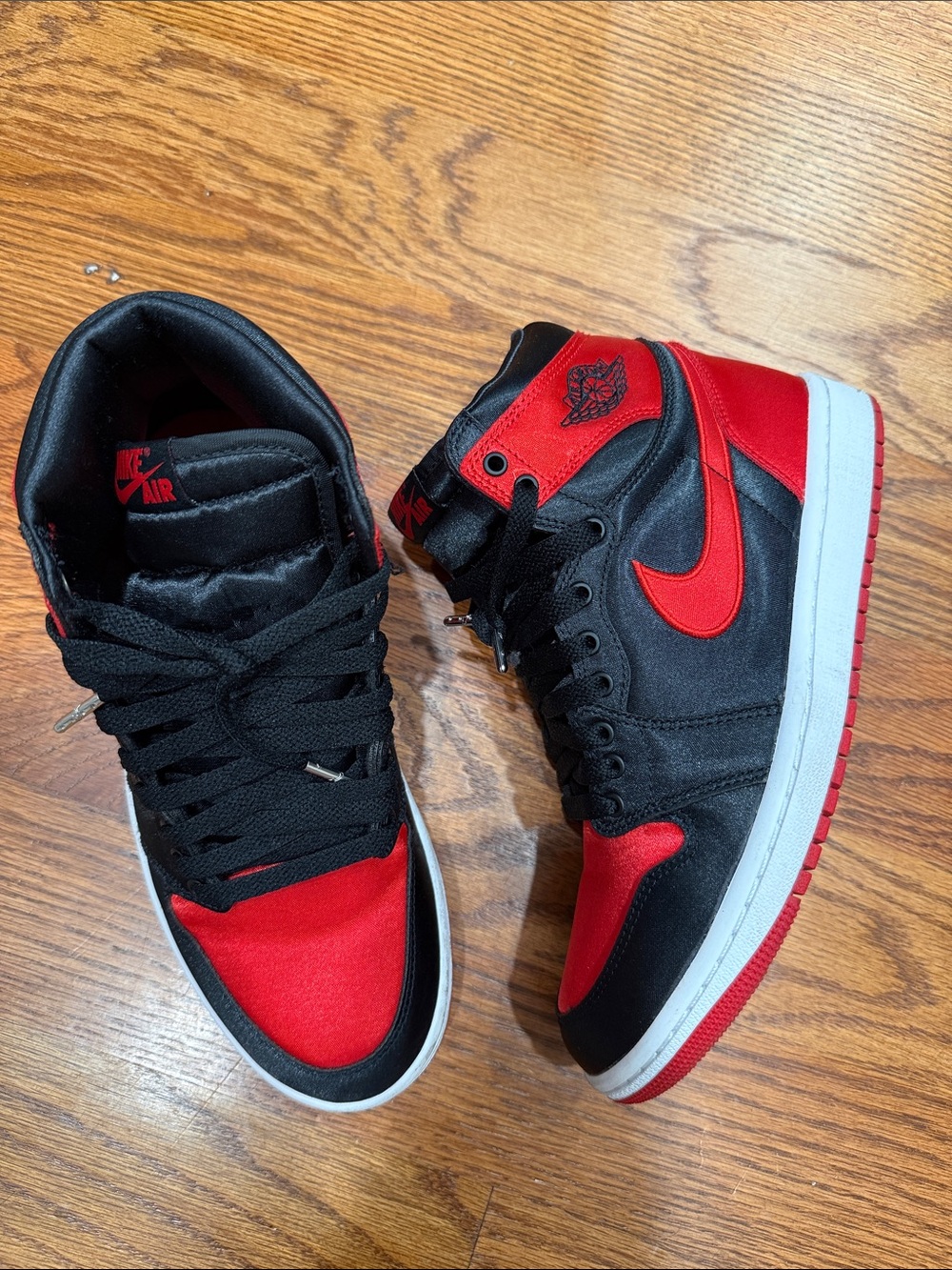 Jordan Satin 1 Mid Sneakers - Black/Red